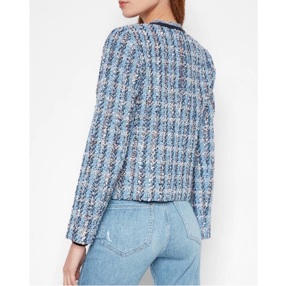 Express Blue and White Tweed Blazer - Picture 4 of 9